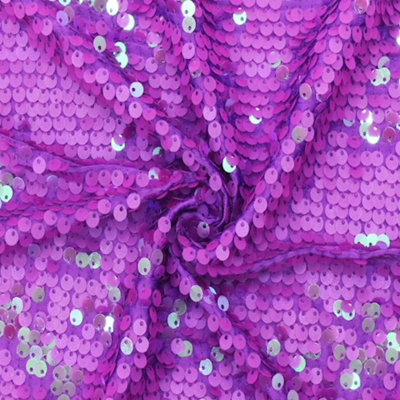 Purple/Iridescent Two-Way Stretch Sequined Knit Fabric By the Yard